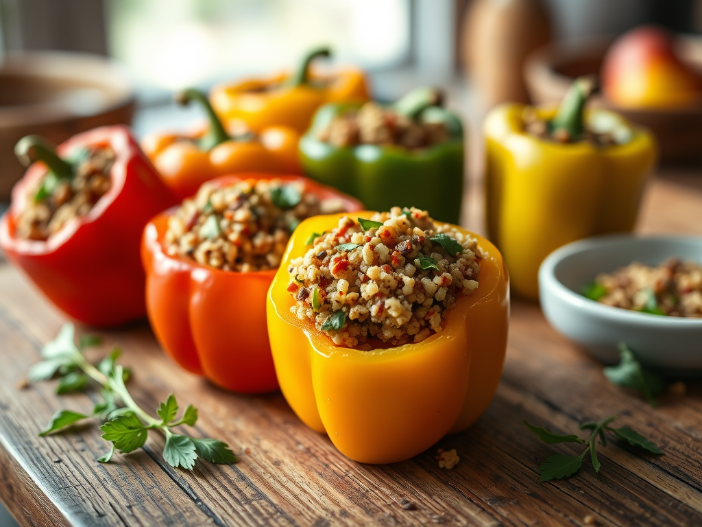 Super Easy Quinoa Stuffed Peppers