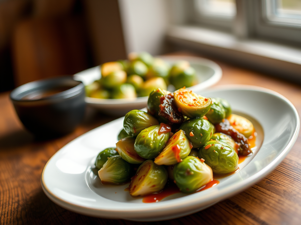 Sweet and Spicy Glazed Brussel Sprouts