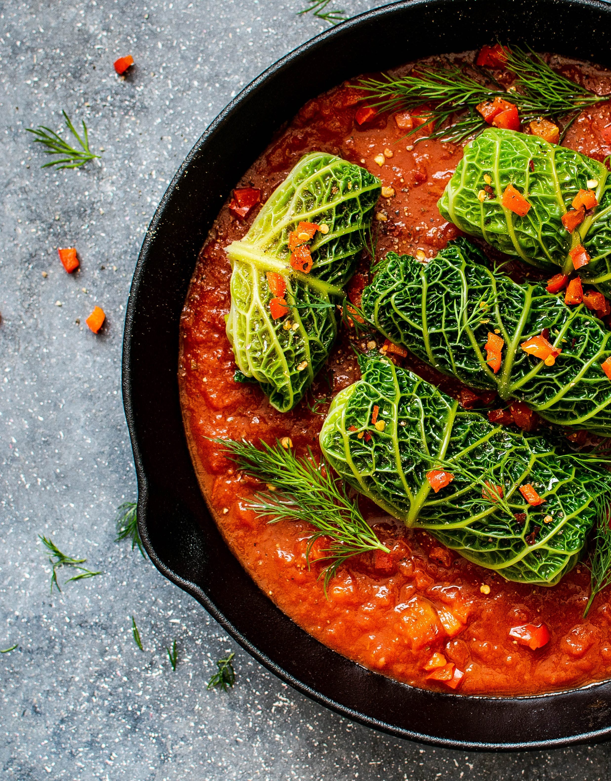 Lentil Stuffed Cabbage Rolls