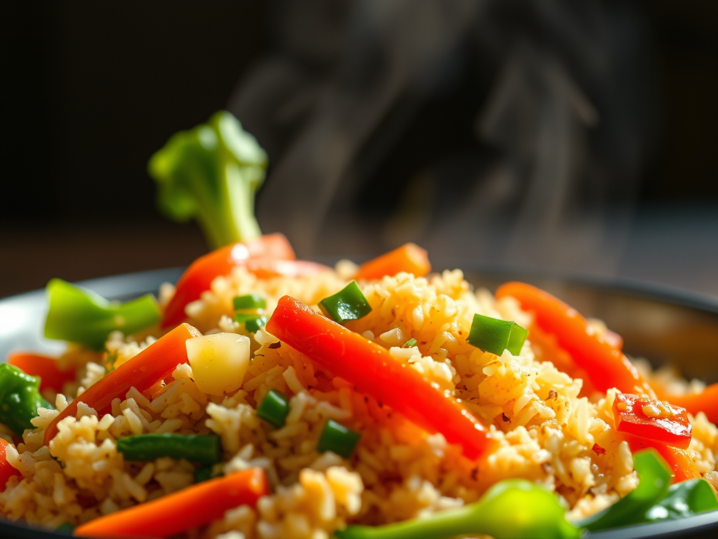 Riced Cauliflower with Vegetables